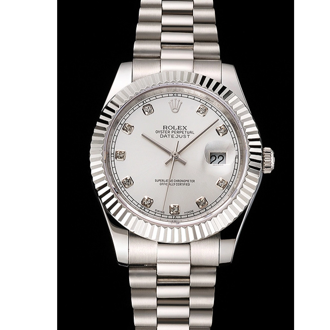 MiroTime 0731 Swiss Rolex Datejust Silver Dial Stainless Steel Case And Bracelet